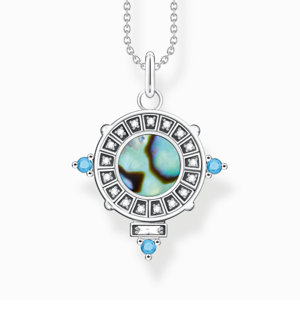 Necklace snake with abalone mother-of-pearl silver