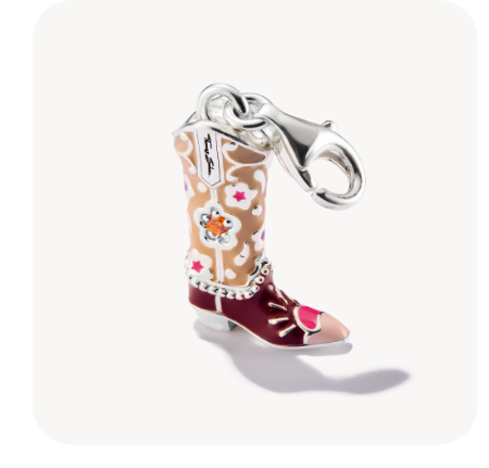 Silver charm pendant cowboy boot