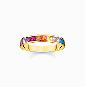 Ring colourful stones gold