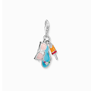 Charm pendant sunglasses, flip flop and ice cream silver