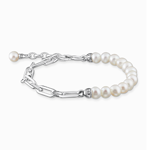 Bracelet links and pearls silver