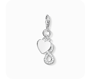 Charm pendant heart with infinity