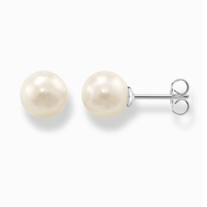 Ear studs pearl silver