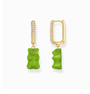 Singel Hoop Earings green 