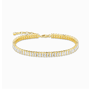 Tennisbracelet with white stones 18k gold plated