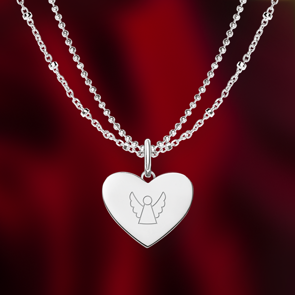 Necklace heart silver