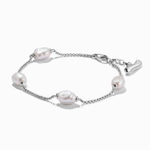 Silver bracelet with freshwater pearls Natural Beauty