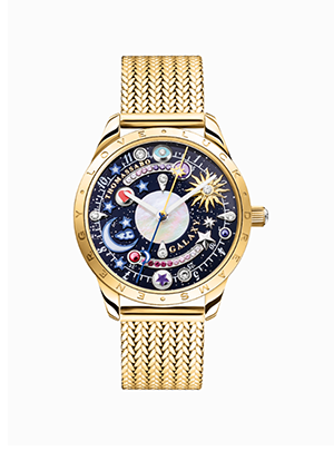 Watch Cosmic Amulet with dial in dark blue yellow gold-coloured