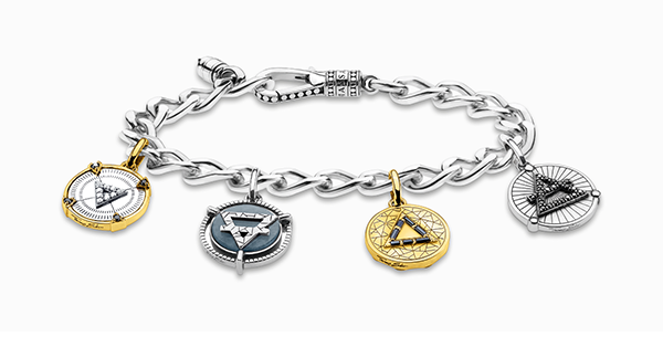 Bracelet elements of nature gold-silver