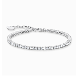 Tennis bracelet with white stones silver