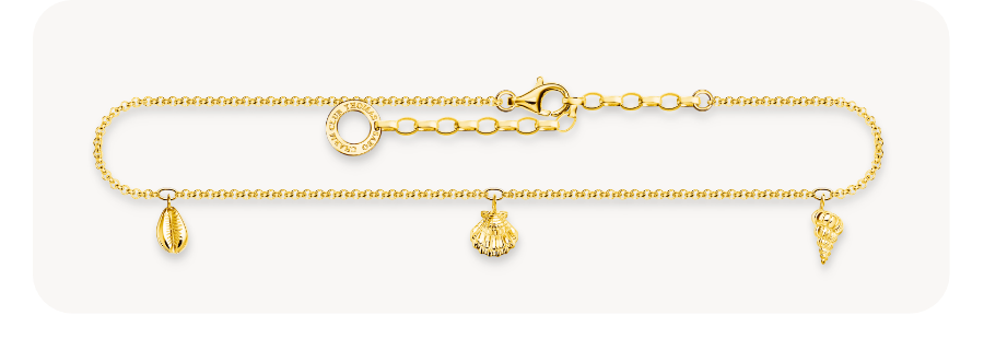 Ankle Chain Shells gold