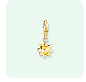 Charm pendant sun gold plated