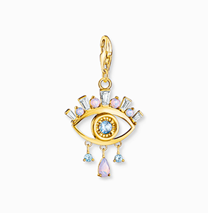 Charm pendant blue eye gold plated