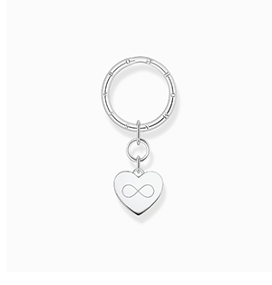 Key ring heart silver