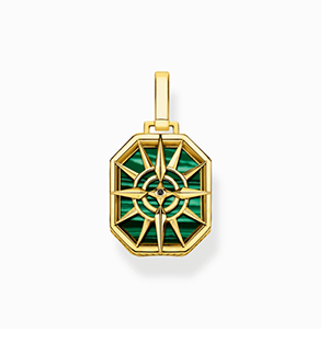 Pendant compass star green