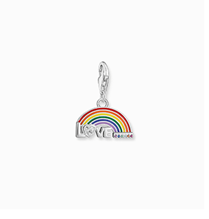 Charm pendant colourful rainbow silver