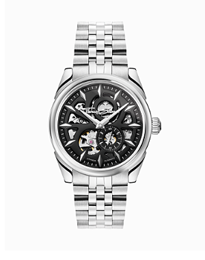 Silver automatic watch with 41 mm and black dial