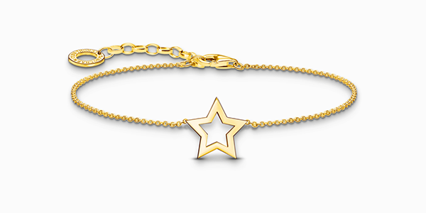 Gold-plated bracelet with star pendant