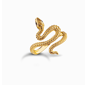 Gold-plated snake ring Tempting Romance