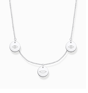 Necklace with three discs silver