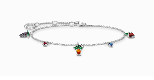 Bracelet colourful fruits silver