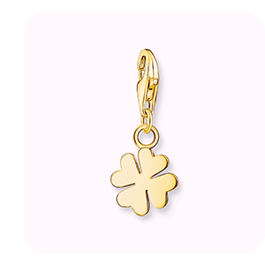 Charm pendant cloverleaf gold plated