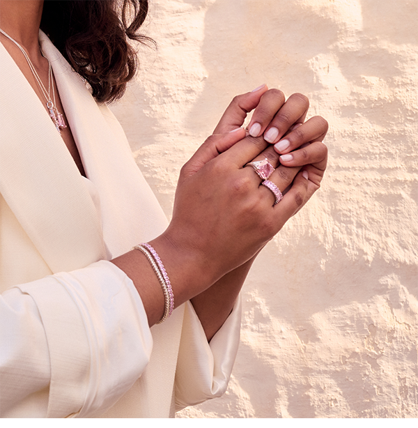 Model with sterling silver jewellery