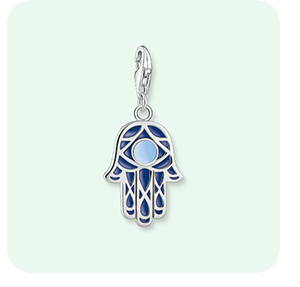 Charm pendant blue Fatima‘s hand silver