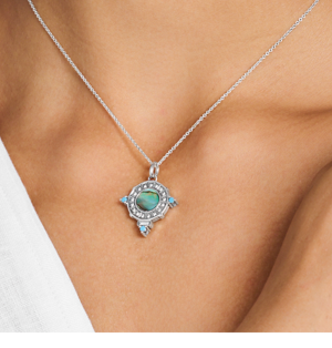 Necklace snake with abalone mother-of-pearl silver