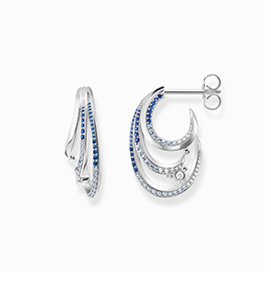 Hoops wave with blue stones