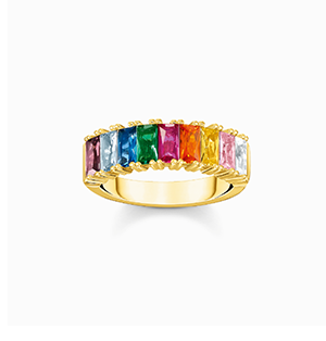 Ring colourful stones gold