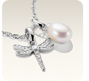 Charm pendant dragonfly with stones Connect silver