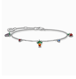 Bracelet colourful fruits silver