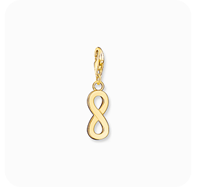 Charm pendant infinity yellow-gold plated