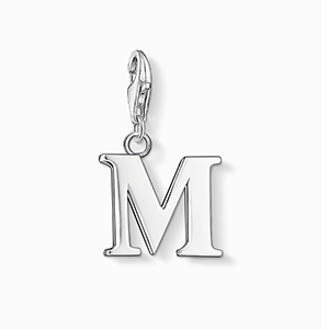 Charm pendant letter m