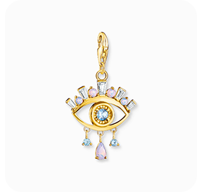 Charm pendant blue eye gold plated