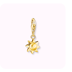 Charm pendant sun gold plated