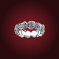 Silver Midnight Rose ring