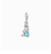 Member silver charm pendant little mermaid with turquoise cold enamel