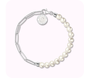 Member Charm bracelet with white pearls and Charmista Coin silver