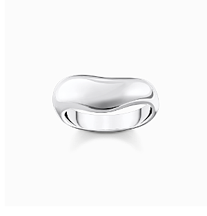 Silver ring in organic shape