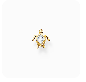 Single ear stud turtle gold
