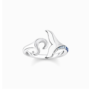 Ring tail fin and wave with blue stones