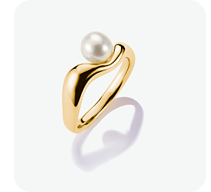 Gold-plated ring with freshwater pearl Natural Beauty