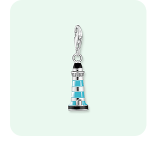 Charm pendant turquoise lighthouse silver