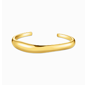 Gold-plated bangle in organic shape