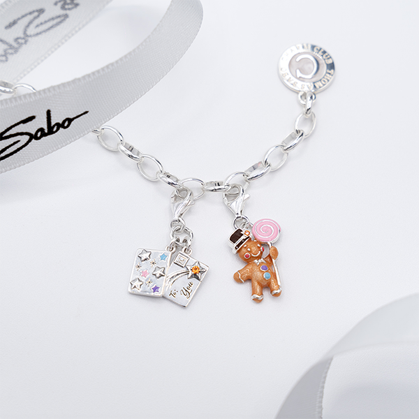 Charm Set: Bracelet Gingerbread Man & Letter