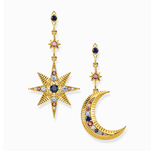 Earrings royalty star and moon