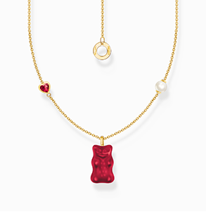 Nacklace Goldbear red 