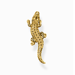 Yellow-gold plated pendant in 3D crocodile design